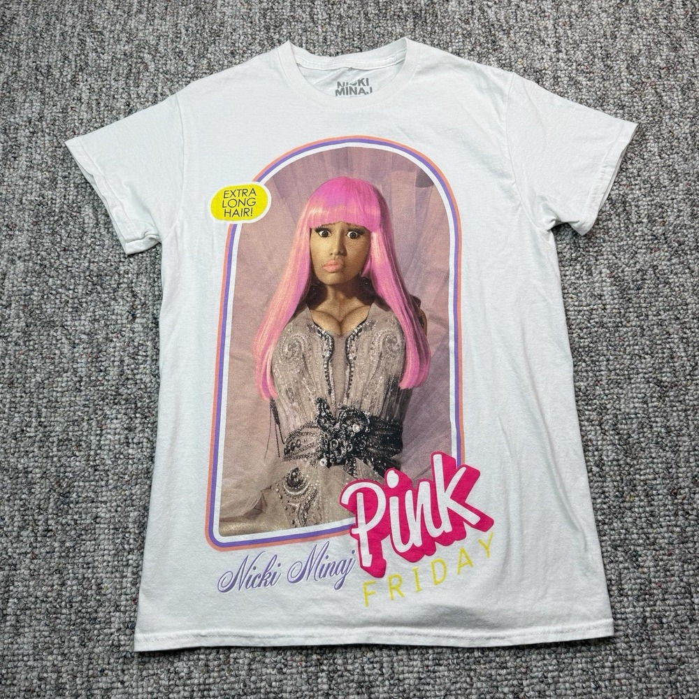 Nicki Minaj Official Shirt Unisex Small Pink Friday Barbie Short Sleeve White